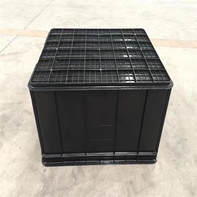 深圳防静电折叠箱540*430*370防静电塑料收叠周转箱黑色折叠箱