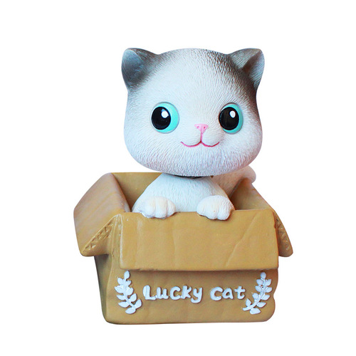 New cute kitten car ornaments, creative in-car shaking head ornaments, cute pet simulation car ornaments