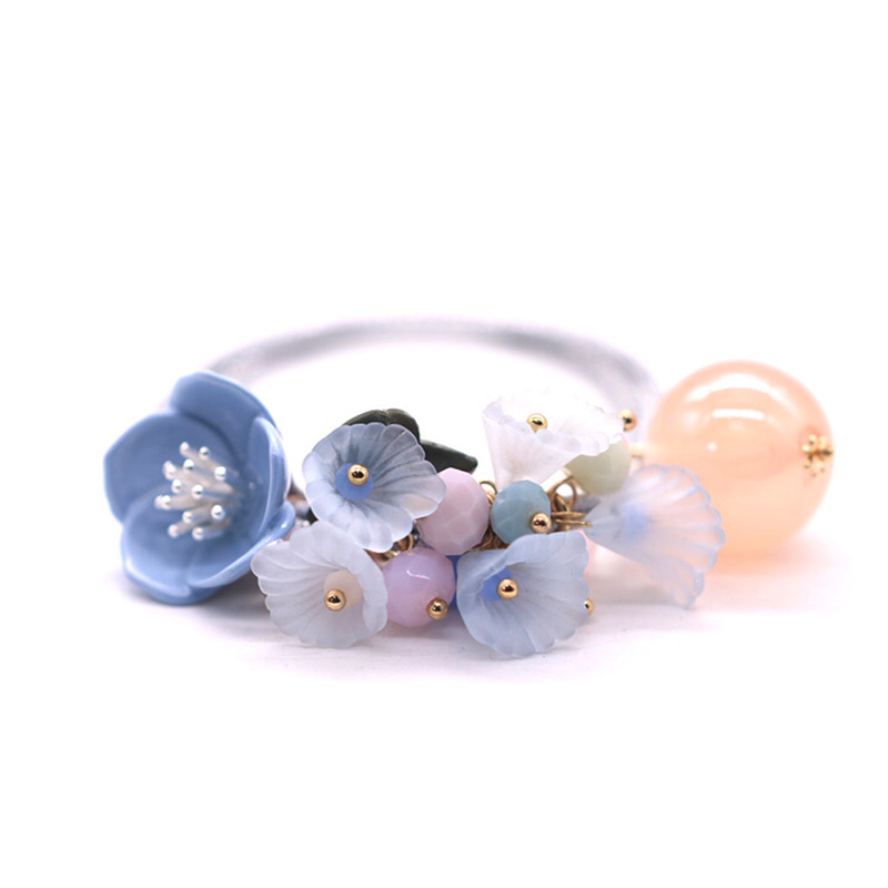 Yiwu Meideheng frosted colored trumpet flower ancient-style hairpin Plastic Handmade DIY accessory 10x12mm detail image 11
