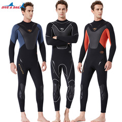Manufacturer wholesale new 3mm wetsuit for men, wet one-piece warm snorkeling suit, long-sleeved cold-proof surfing winter swimsuit