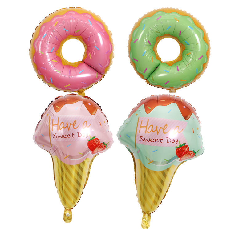 Sommer-eis-donut-kegel-party, Festliche Dekoration, Folienballons display picture 1