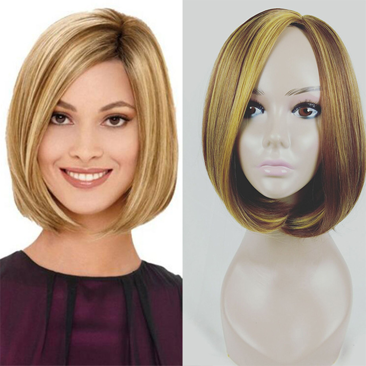 Women's Fashion Street High-temperature Fiber Centre Parting Short Straight Hair Wigs display picture 4