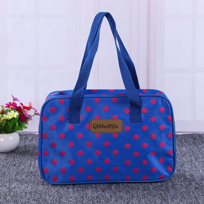 定做韩版时尚收纳袋五分格彩色拉链手提袋 环保牛津布折叠购物袋