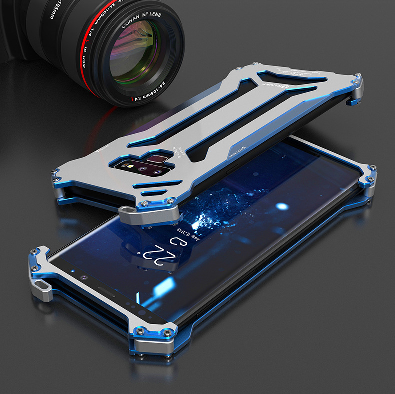 R-Just Gundam Aerospace Aluminum Contrast Color Shockproof Metal Shell Outdoor Protection Case for Samsung Galaxy Note 9