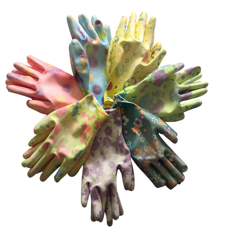 廠家直銷尼龍印花PU防靜電無塵電子勞保耐磨塗指塗層手套