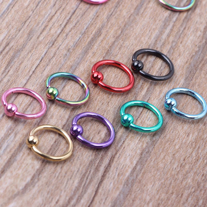 0.8mm 1.2mm BCR Earrings Breast Ring 316L Stainless Steel Body Piercing Jewelry Nose Ring Gold detail image 8