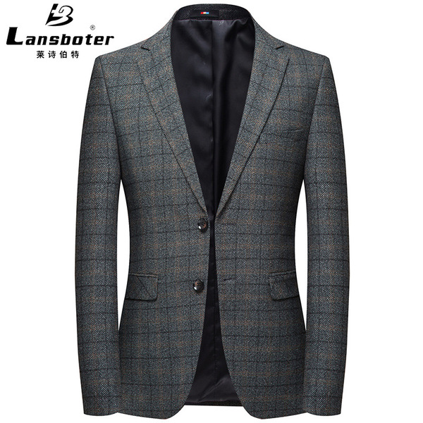 Men’s casual suit Fall new checked suit jacket Korean