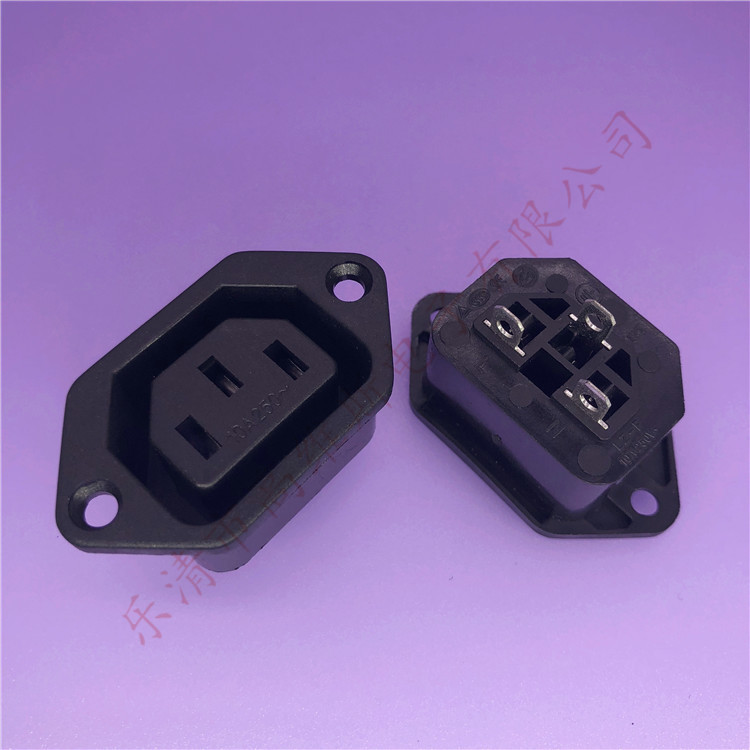 供应AC06品字插头电源插座母头嵌入式用电器电源插口 铜脚