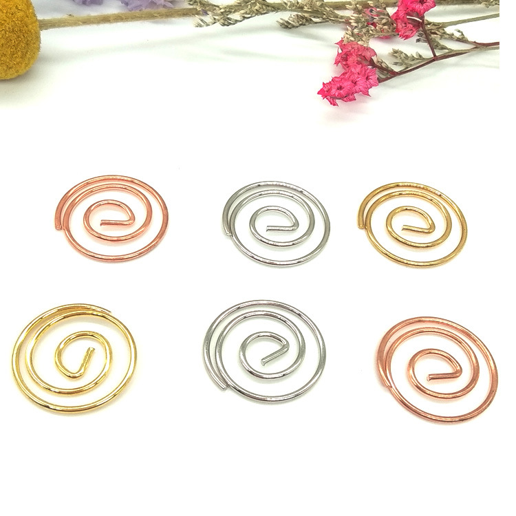 几何形状玫瑰金回形针创意造型曲别圆形回形针办公好文具