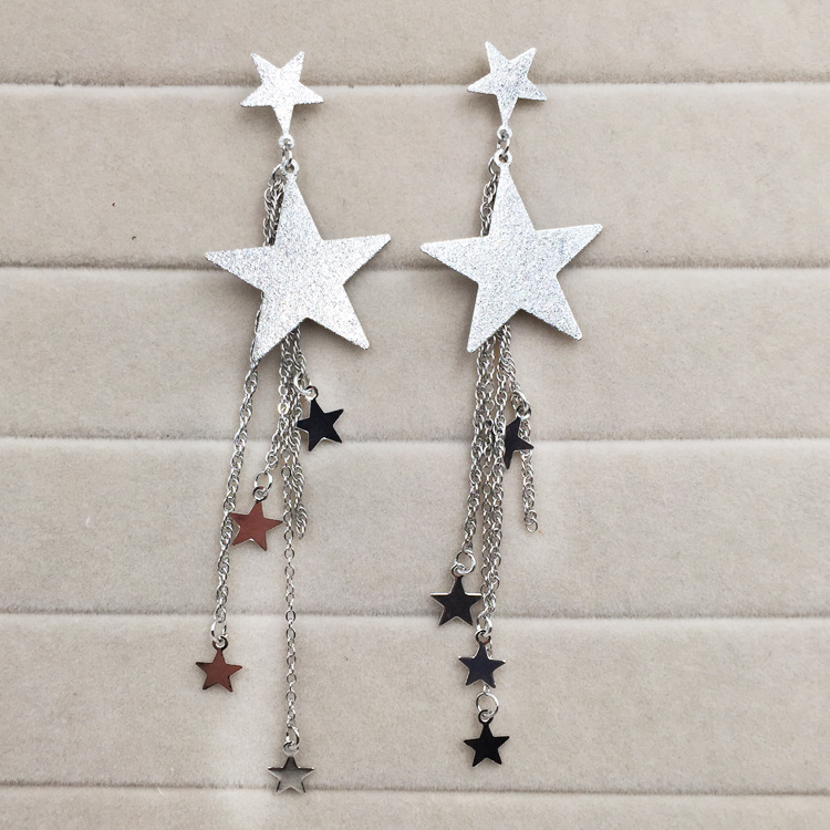 Women'S Gender Plating Design 1 Pair Shiny Pentagram Plating Alloy Drop Earrings
