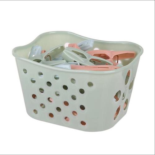 30 packs of strong windproof clothespins, clothespins, plastic clothespins with storage basket, small clips, quilt drying clamps