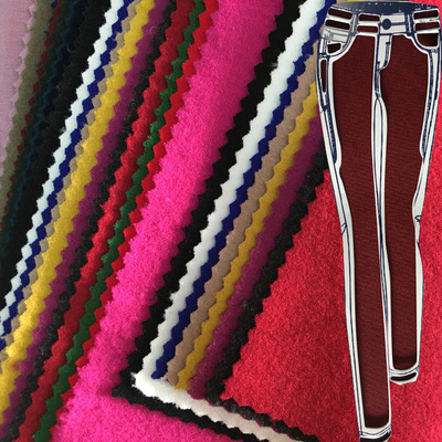 现货冬加绒加厚锦棉罗马布抓绒拉毛保暖裤料四面弹力针织打鸡布料|ms