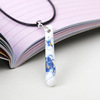 Ceramics, accessory, necklace, blue and white fashionable pendant, ethnic woven jewelry handmade, ethnic style