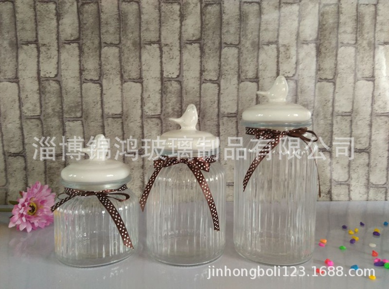 陶瓷盖玻璃储物罐玻璃罐