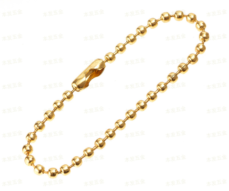 厂家直销2.0MM 2.4MM金色珠链波仔链 环保金属玻珠链 吊牌挂链-阿里巴巴