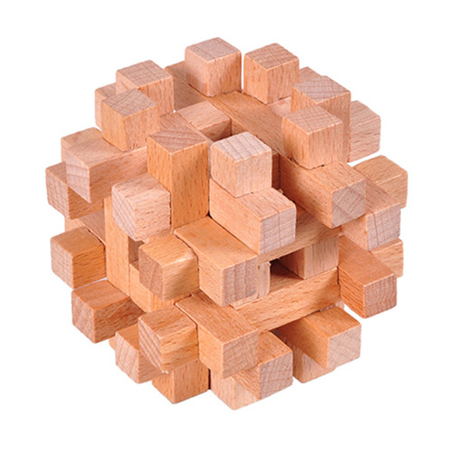 Beech Kong Ming Lock Boutique Children's Wooden Toy Adult Educational Leisure Dismantling Toy Wooden Luban Lock