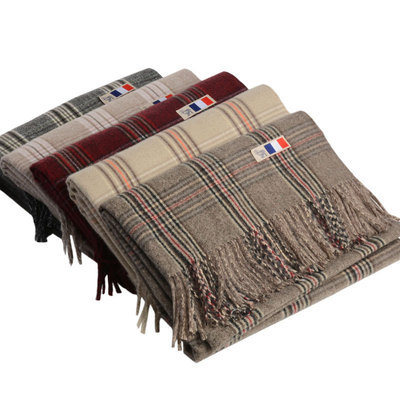 秋冬新款千鸟格围巾羊毛格子简约韩版加厚围脖男女保暖披肩两用|ms