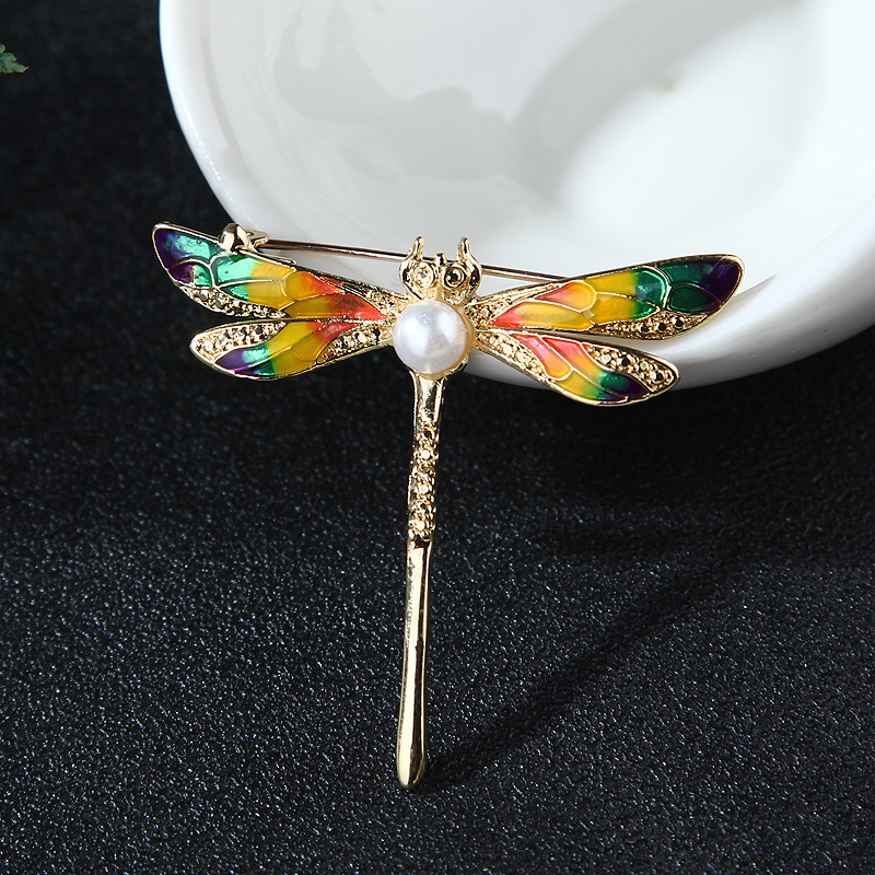 Lanhao tendenza moda giapponese e coreana temperamento atmosfera personalità creativo cartone animato carino insetto libellula spilla spilla accessori_voghion.com