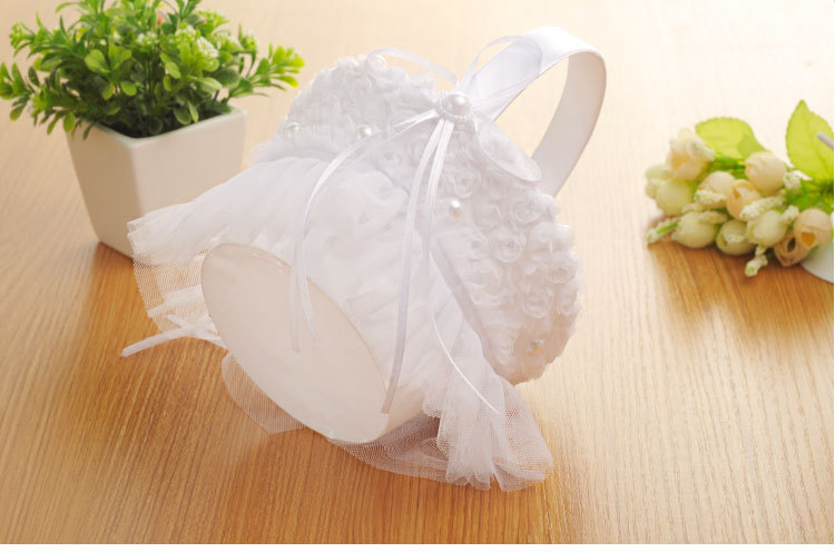 Wedding products, wedding products, wedding products, wedding products, Western-style creative wedding products, bride's hand-held flower basket, lace lace, flower girl's flower basket, small wedding supplies wholesale detail image 6