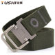 Tide Men's Canvas Casual Belt Double Ring Buckle Men's Canvas Belt Thicken Canvas Belt Canvas Belt