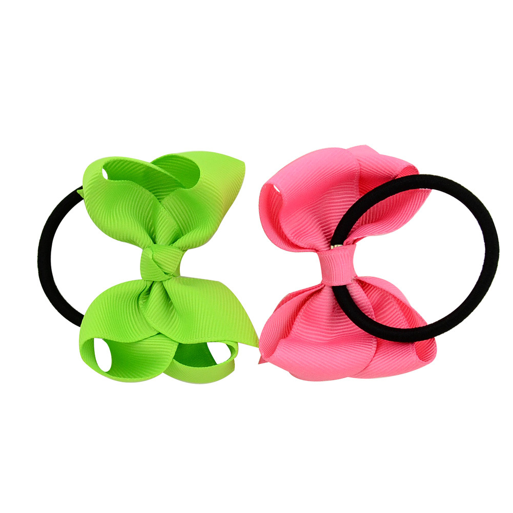 Children's Solid Color Baby Bowknot Hair Ring Set display picture 3