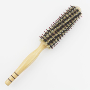 Factory direct bristle comb hairdressing round roll comb high temperature resistant curly hair comb inner buckle household pear flower style comb
