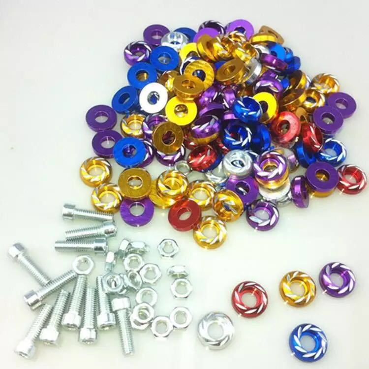 Tuerca de aluminio de color, anillo de aluminio, tuerca de aluminio tallada de color, tuerca tallada, motocicleta modificada, tuerca de tornillo
