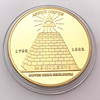 Pyramid, coins, badge, custom made