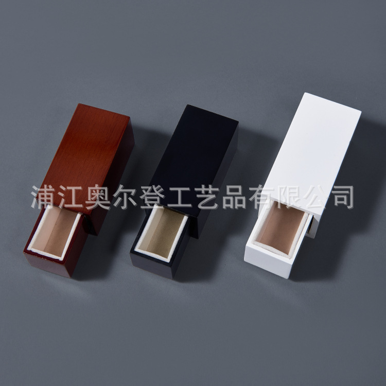 Customized and wholesale of portable mini pull-out wooden boxes, pull-out gift boxes, glass packaging boxes, and hollowed-out jewelry boxes detail image 1
