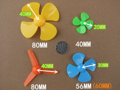 Colorful Three-Leaf Propeller 80mm Model Making Tech Model Material Air Propeller Power Car Accessory 2mm Hole