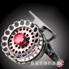 工厂直销筏60筏轮筏钓轮带泄力全金属全机加工飞钓轮中通轮前打轮