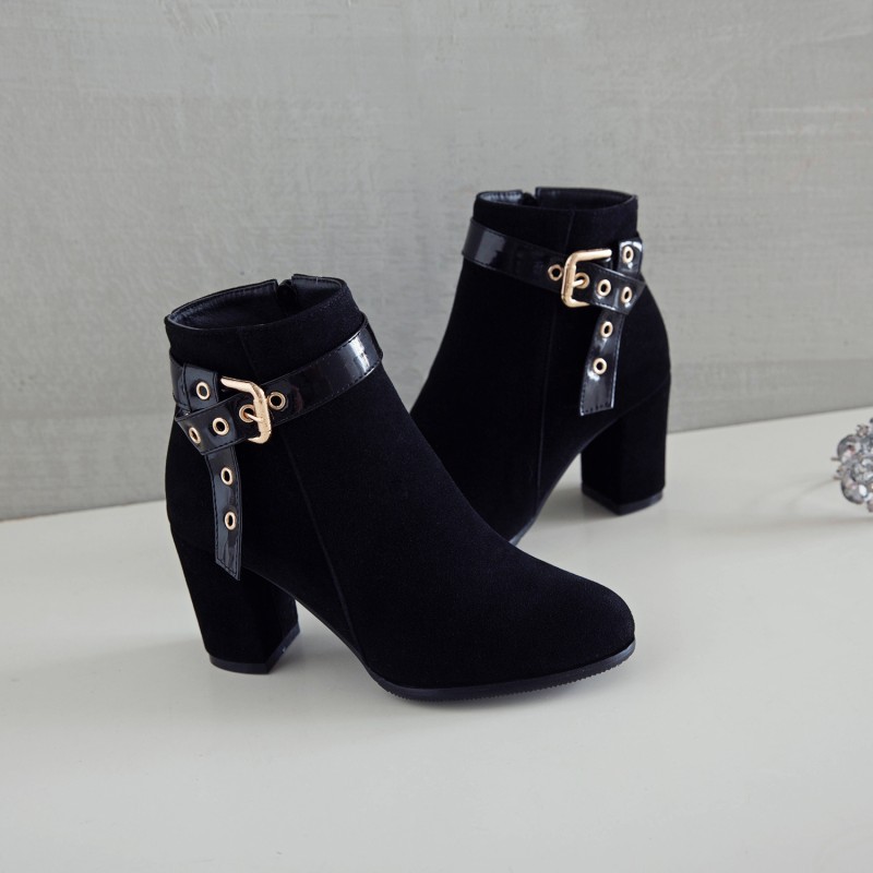 Suede High Heel Ankle Boots 18