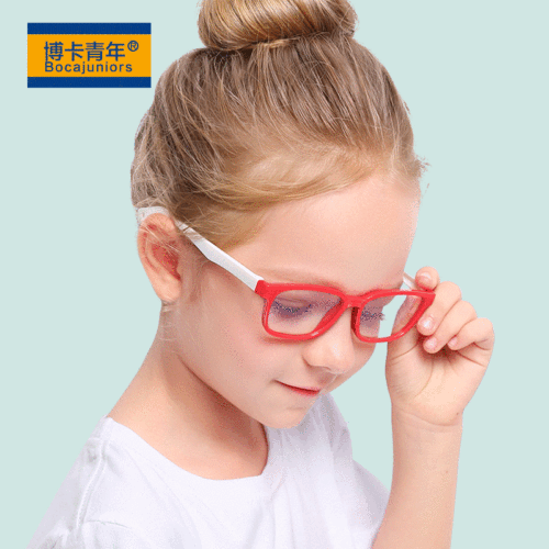 2024新款时尚儿童防蓝光眼镜男女平光镜硅胶护目镜软镜架F8140