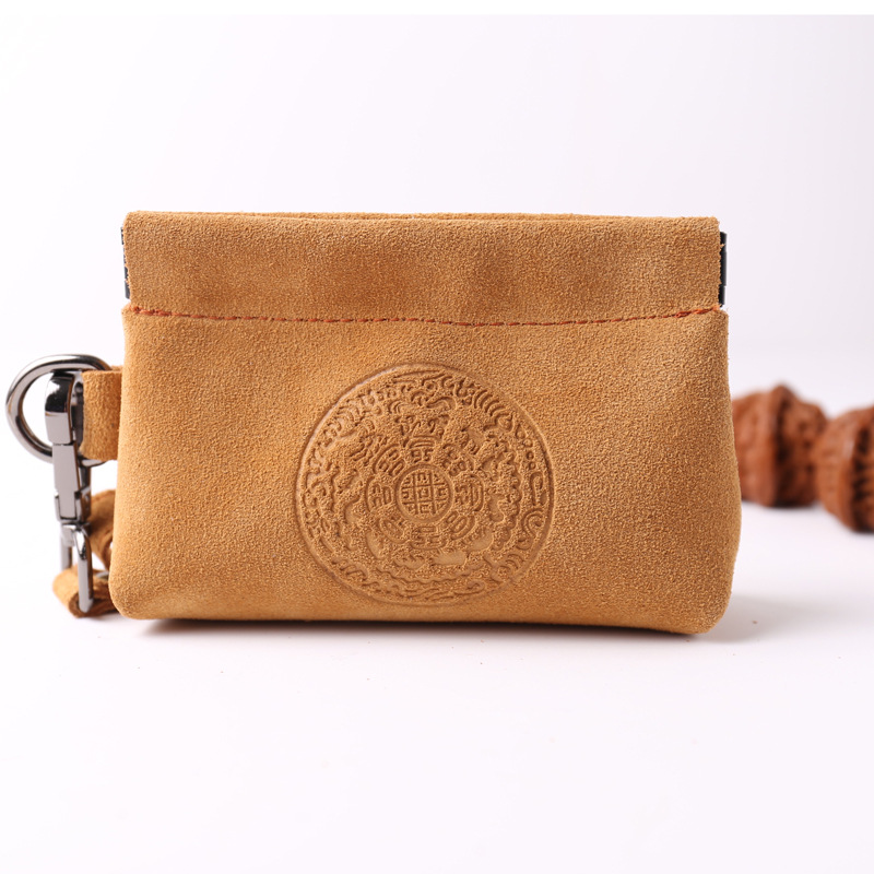 定做牛皮文玩袋盘珠袋子文玩核桃袋手串收纳包挂件首饰包装保护袋