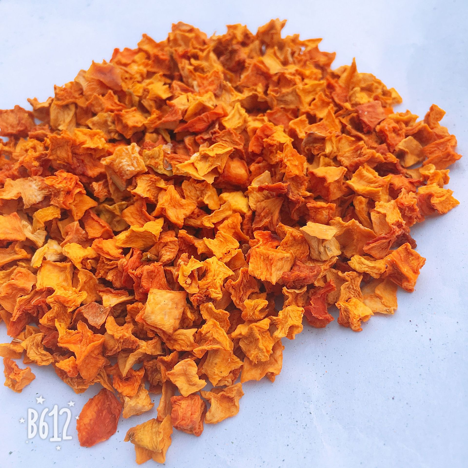 Dried Pumpkin Granules (Cucurbita moschata) — Air-Dried Food-Herb Cubes for Tea & Soup in use