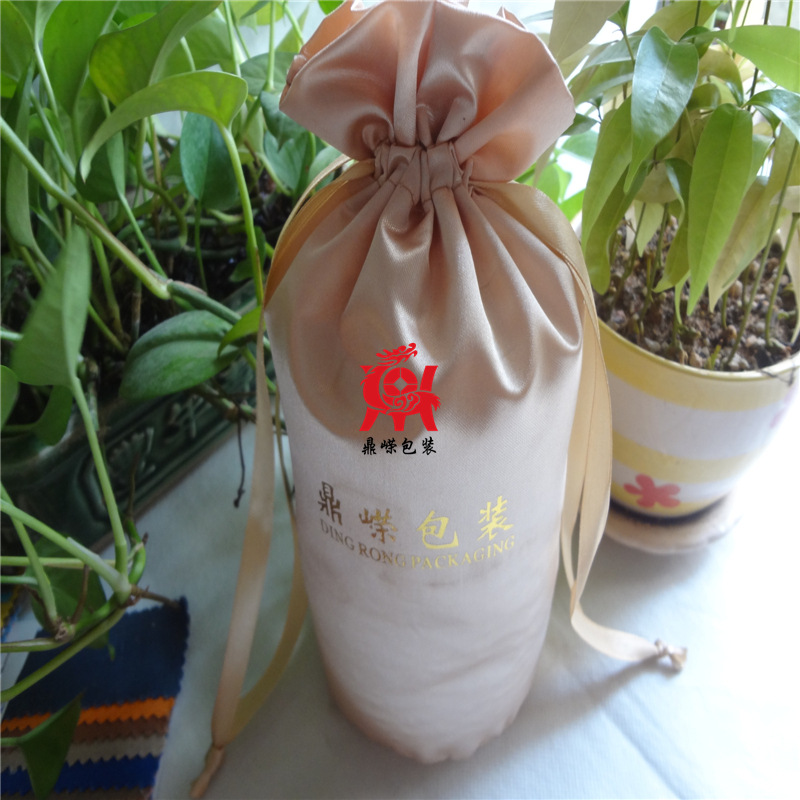 【深圳廠家直銷】束口色丁布袋 加密色丁袋 穿拉繩加厚綢緞布袋