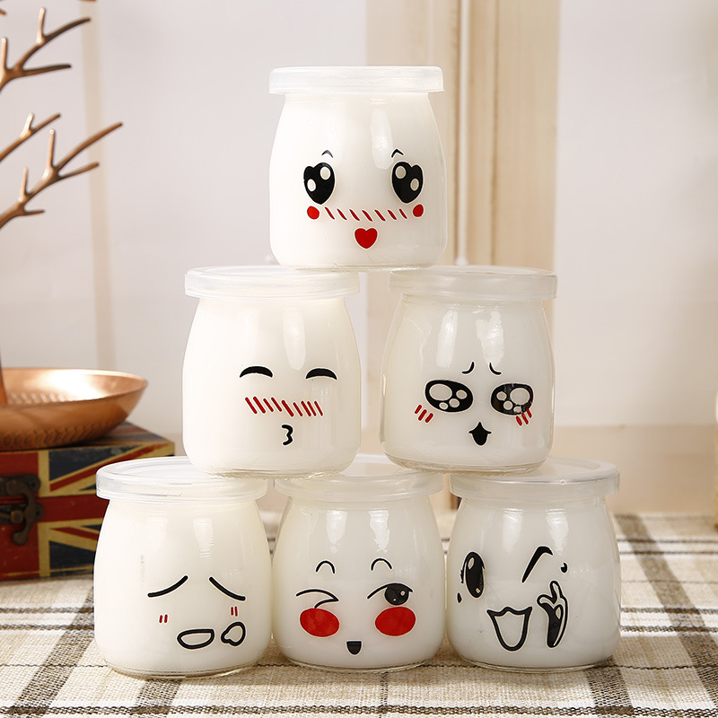 表情布丁杯大口布丁瓶200ml奶茶店酸奶瓶双皮奶小甜品空瓶