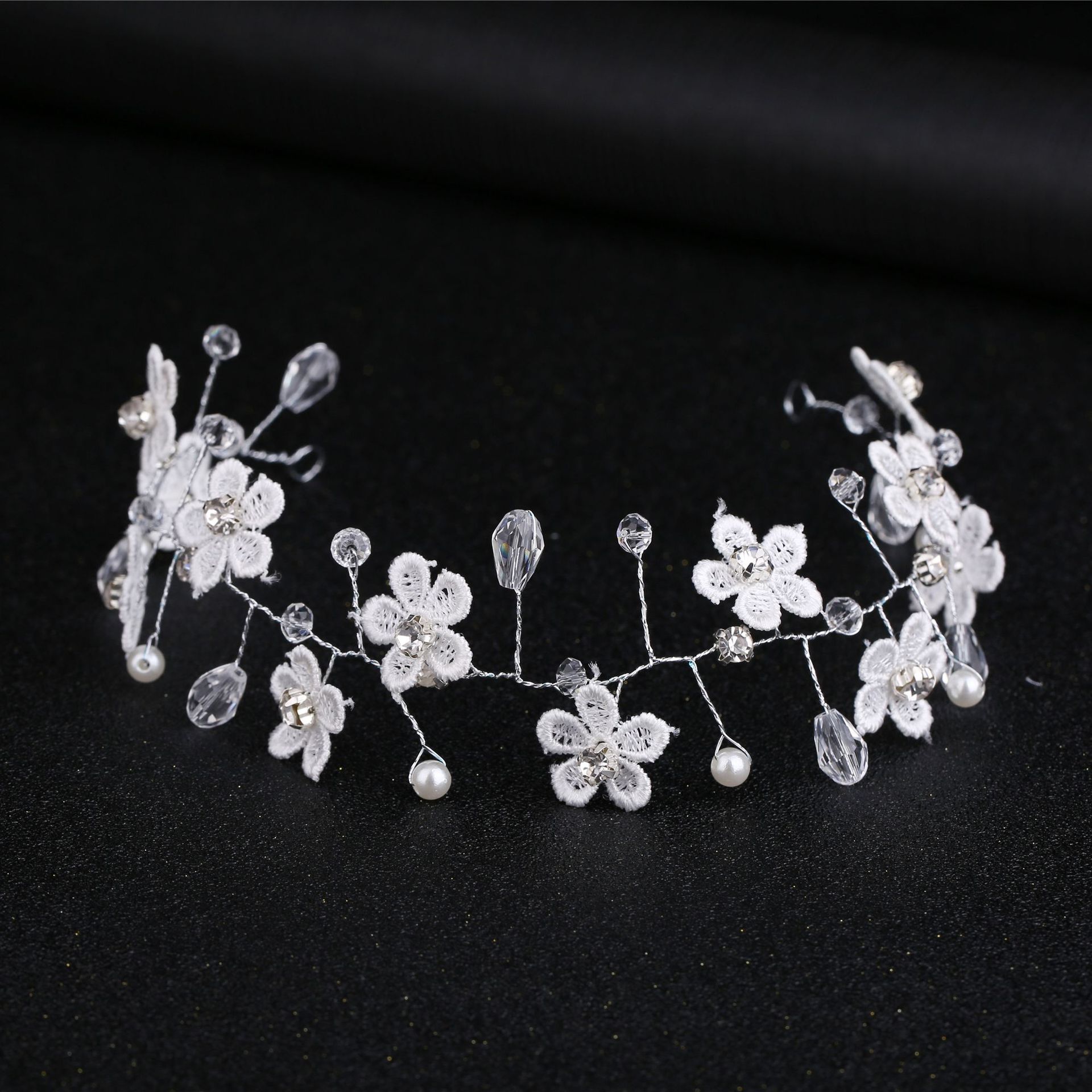 Fashion Bridal Handmade Headdress Lace Flower Head Flower Hair Accessories display picture 2