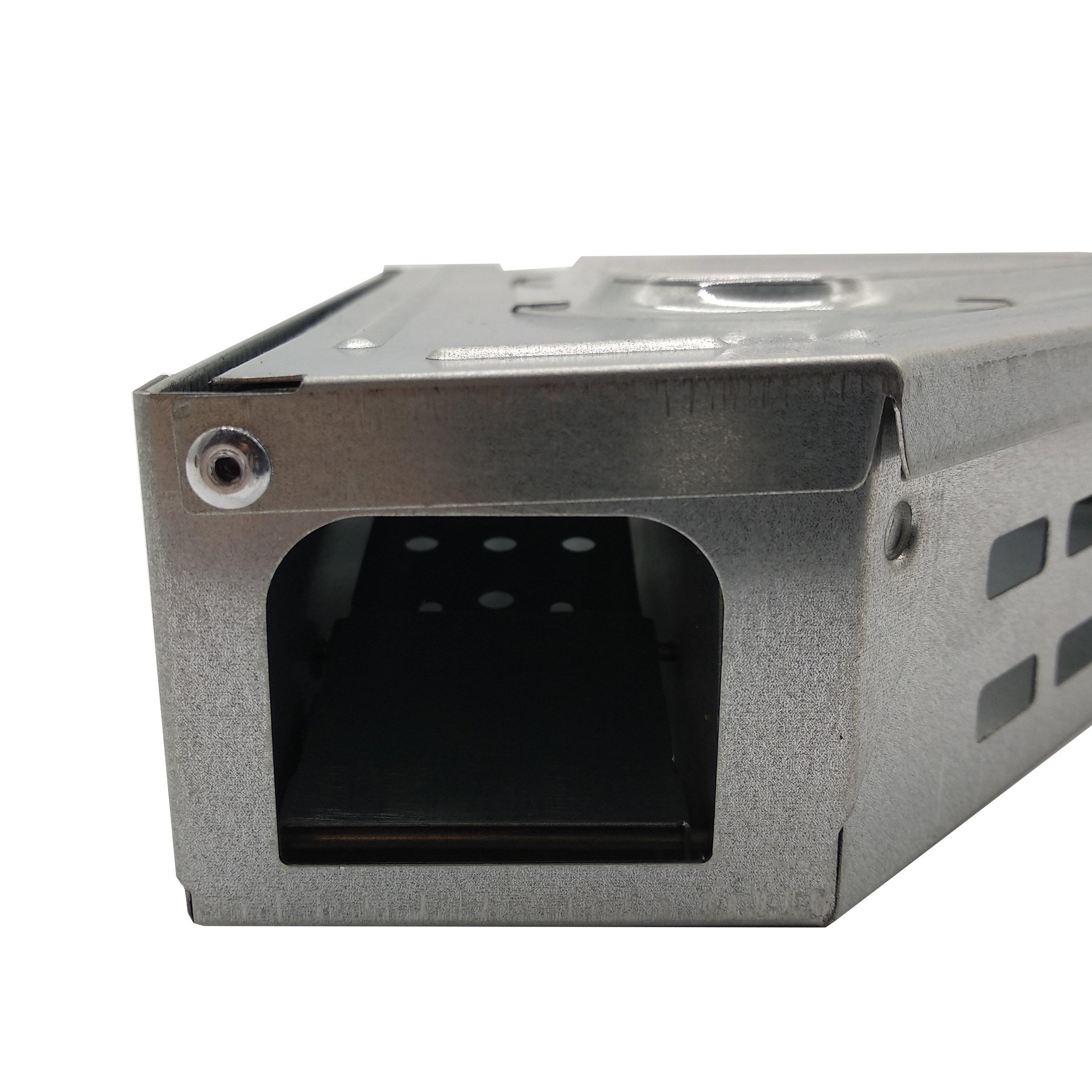Caja trampa de ratón con ventana triangular, placa galvanizada, captura continua