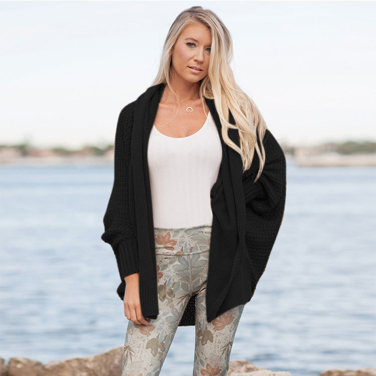 Suéter de punto para mujer 2026, superventas en comercio exterior, ropa de mujer de otoño e invierno, tallas grandes, estilo europeo y americano, chaqueta de punto, suéter de mujer con mangas murciélago