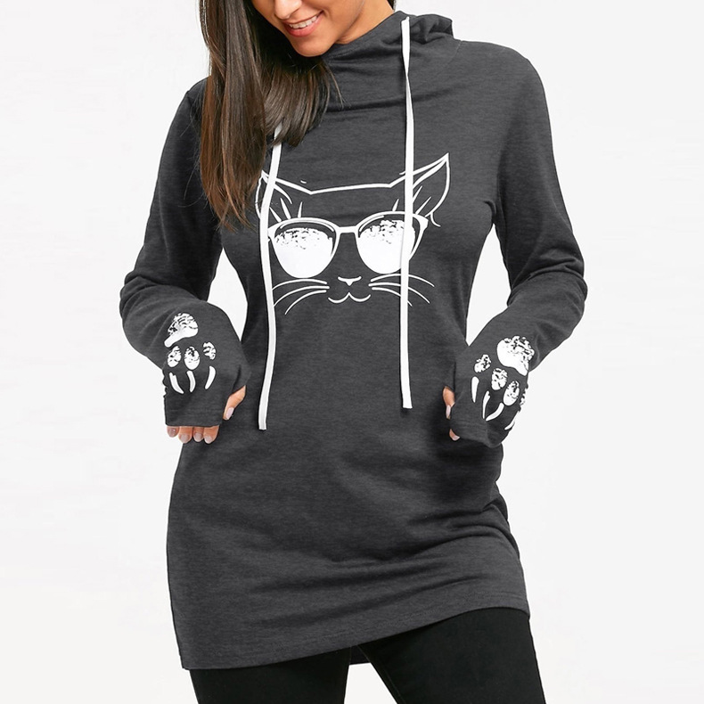 long-sleeved printed hoodie NSZH28710