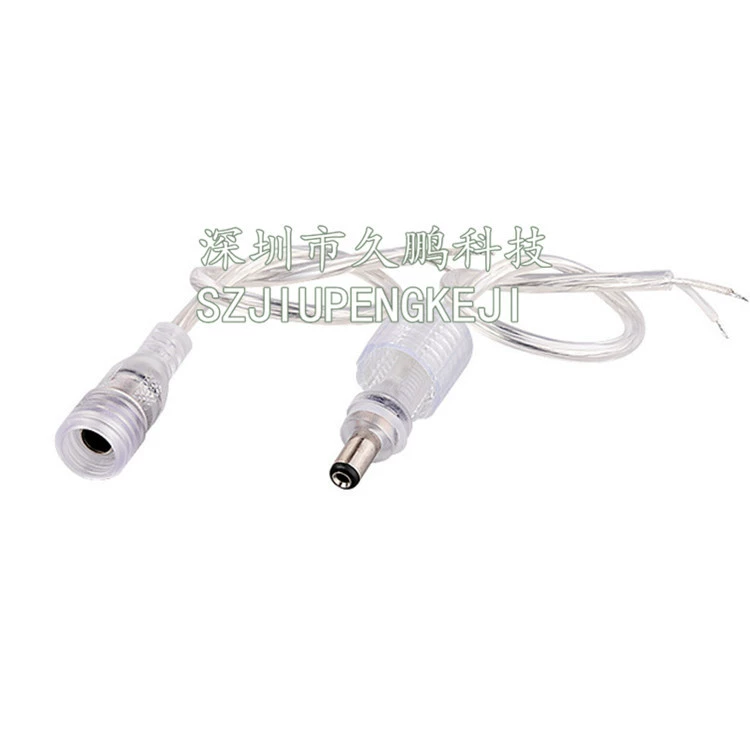 DC, transparent waterproof small LED power cable, 2.1mm