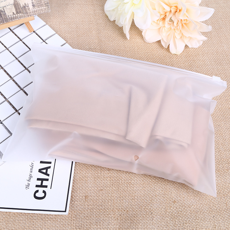 厂家双面磨砂EVA折底拉链袋环境保护泳衣裤包装袋 哑光文胸袋