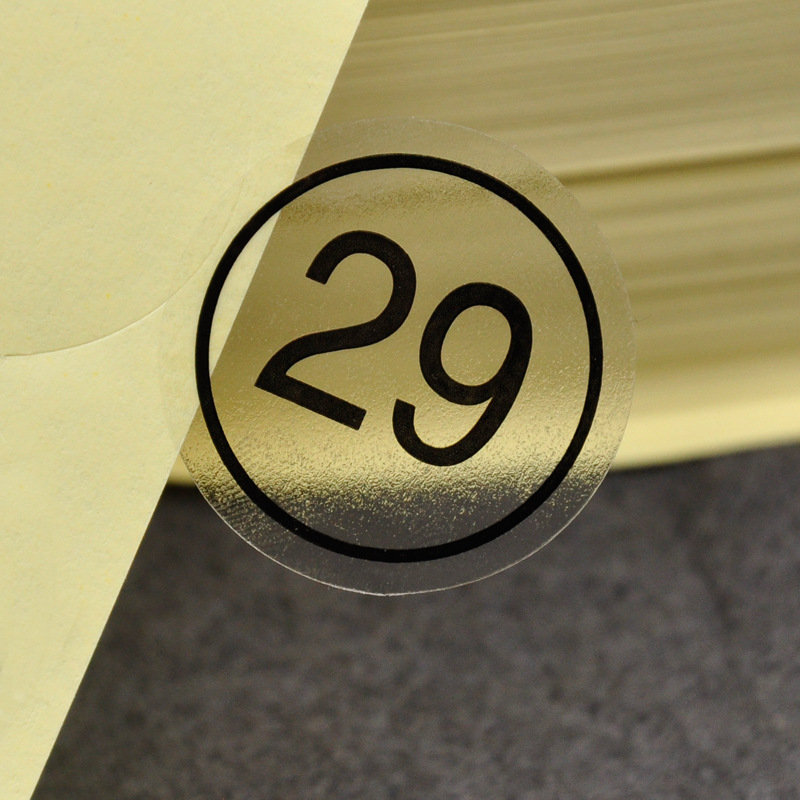 现货透明不干胶 品质服装包装贴 S M L  25 28 29现货透明号码标