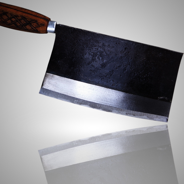 黄家坝手工锻打圆木柄安钢菜刀酒店专用切片刀龙水菜刀斩切刀厂家|ru