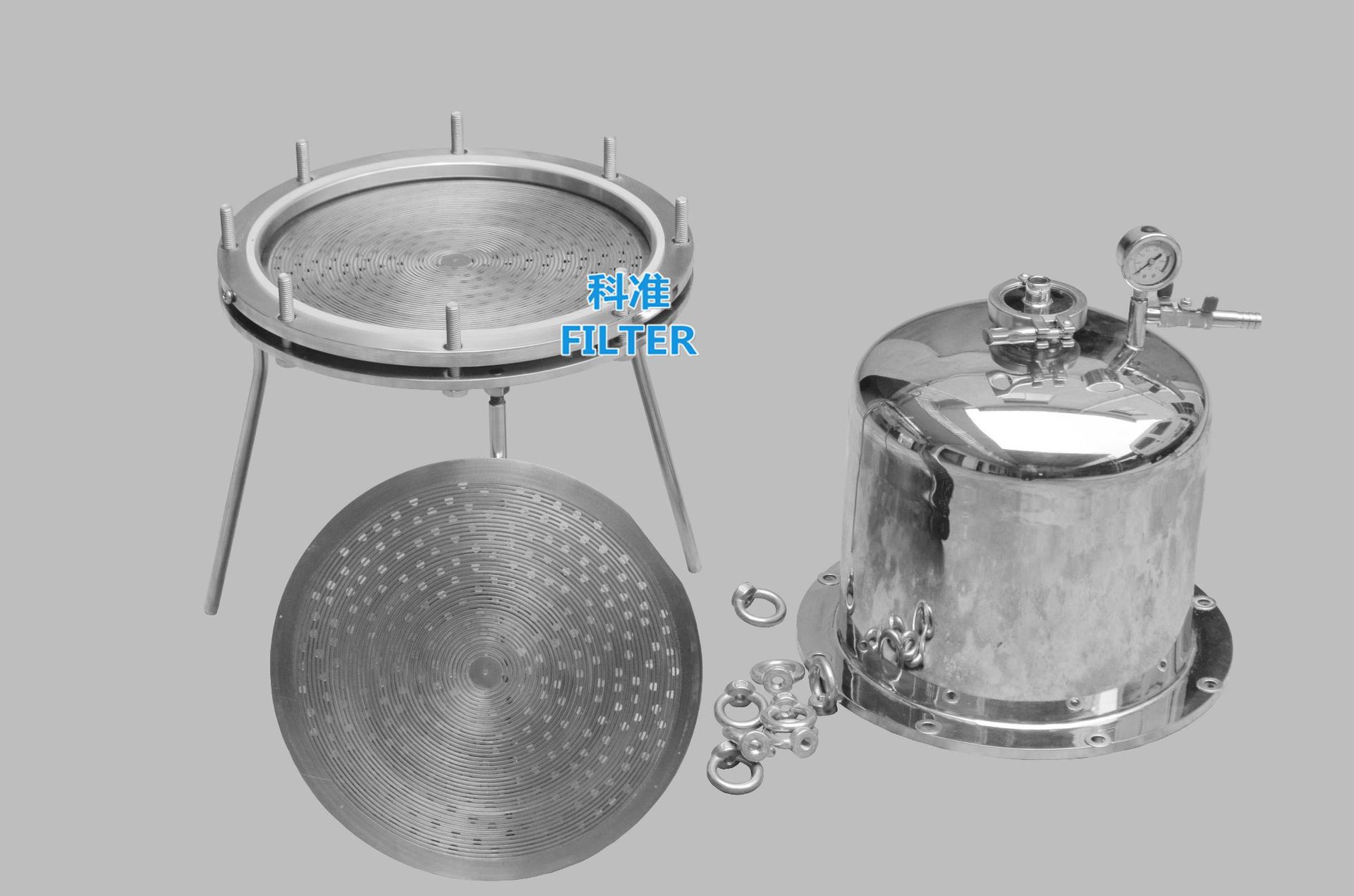 不锈钢桶式正负压平板膜过滤器 实验室除菌过滤器10L容积