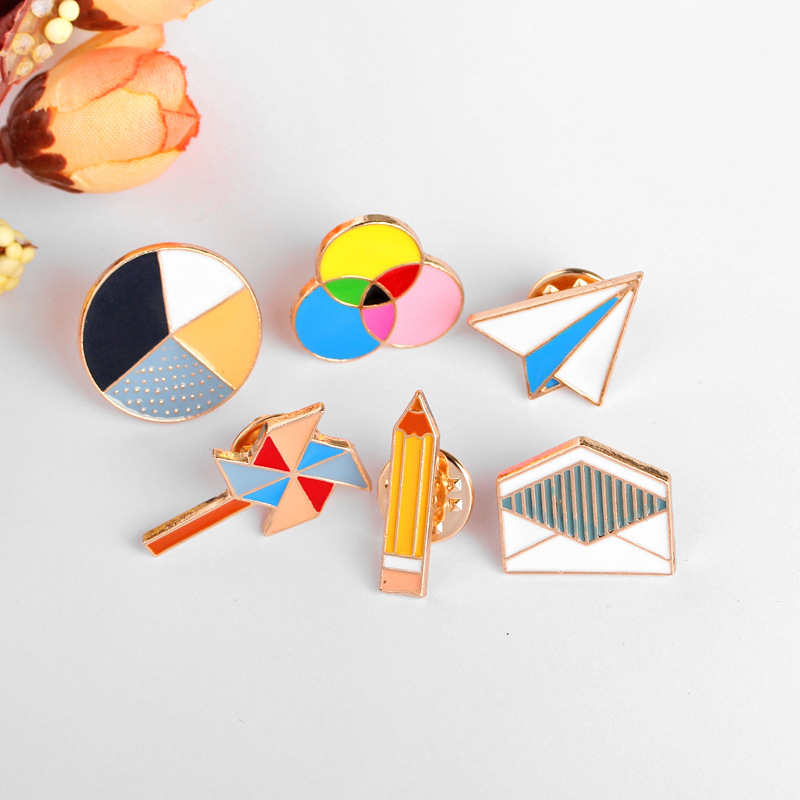 Fashion Creative Cartoon Childlike Paper Airplane Windmill Envelope Brooch display picture 10