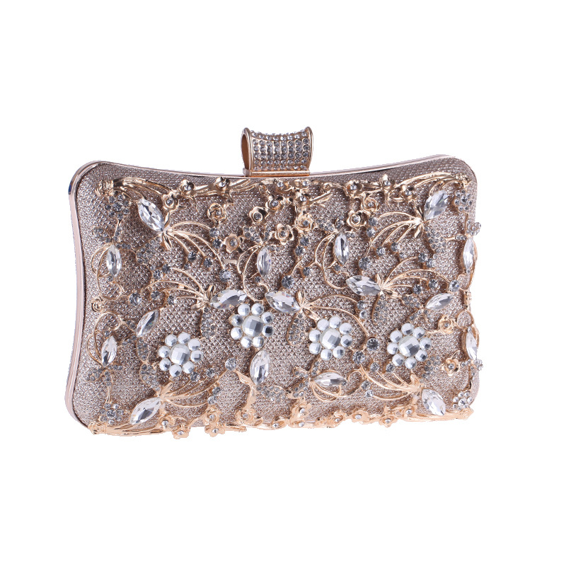 Hand Bag Female Banquet Bag Openwork Diamond Evening Dinner Bag Red Carpet Clutch display picture 10