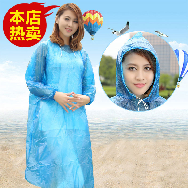 Travel? Scenic spot outdoors drift disposable Poncho adult lengthen thickening Conjoined Disposable raincoat