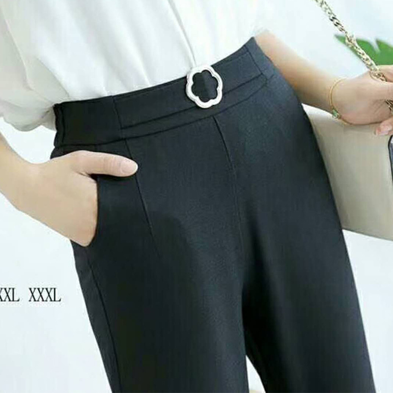 8803棉麻休闲裤女2018新款女裤春夏宽松薄款九分裤哈伦裤 女